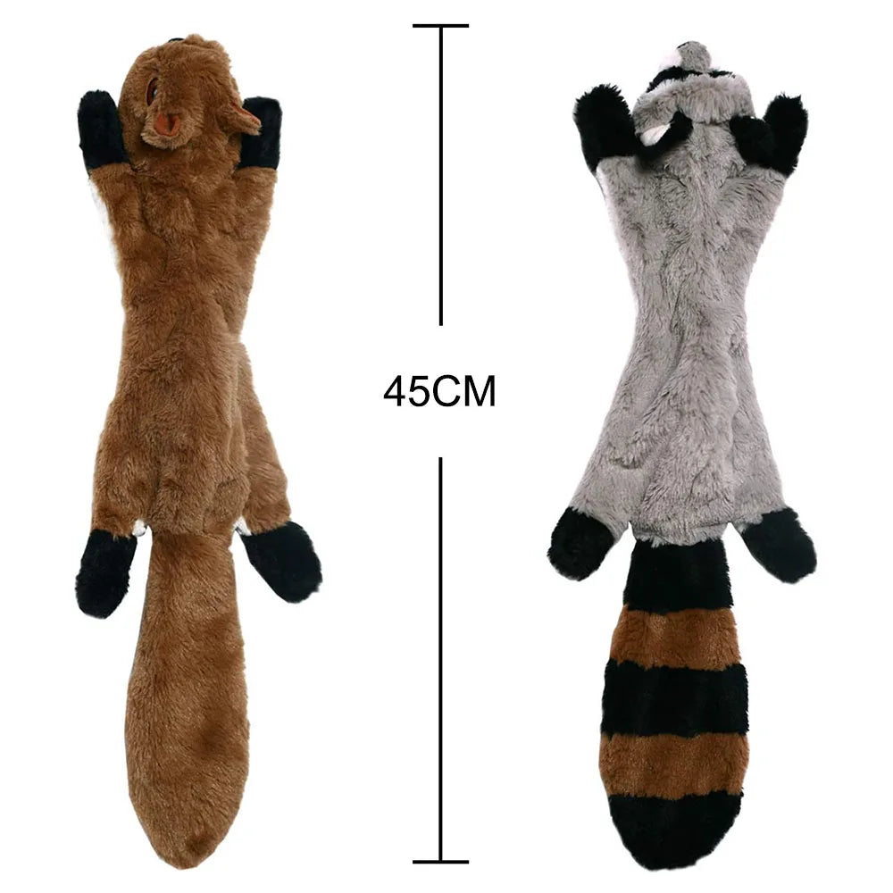 Funny Stuffingless Animal Dog Toy ā Durable Plush Squeaky Chew Toy with Crinkle Sounds for Dogs & Puppies