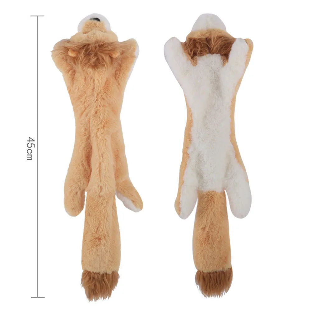 Funny Stuffingless Animal Dog Toy ā Durable Plush Squeaky Chew Toy with Crinkle Sounds for Dogs & Puppies