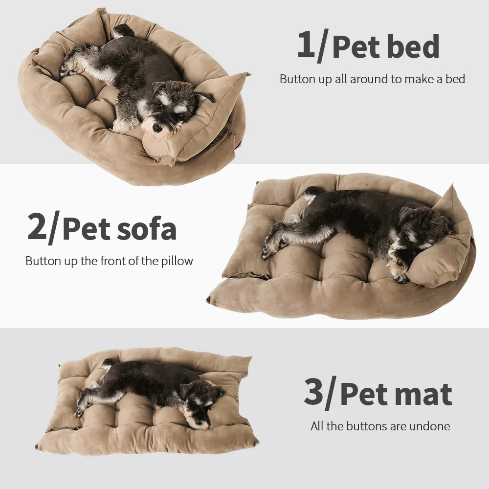 3‑in‑1 Multifunction Pet Bed & Mat