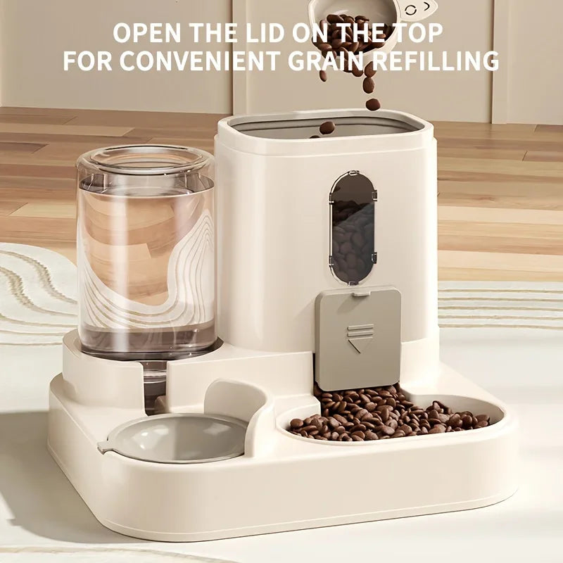 2-in-1 Automatic Pet Feeder & Water Dispenser for Cats & Small Dogs