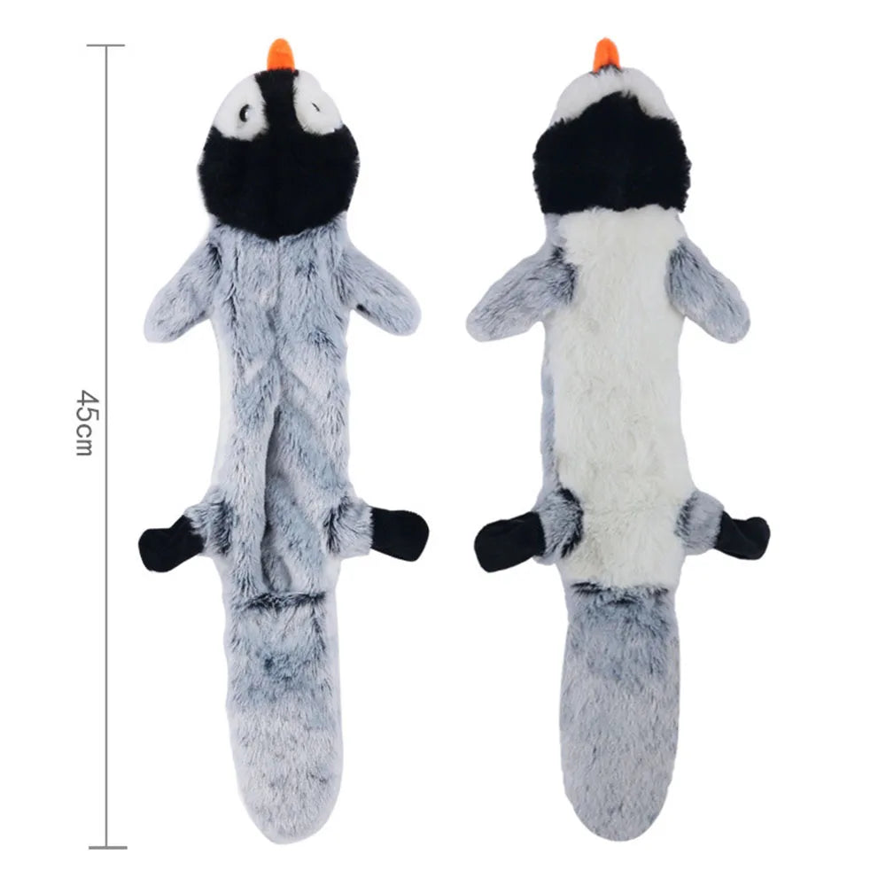 Funny Stuffingless Animal Dog Toy – Durable Plush Squeaky Chew Toy with Crinkle Sounds for Dogs & Puppies