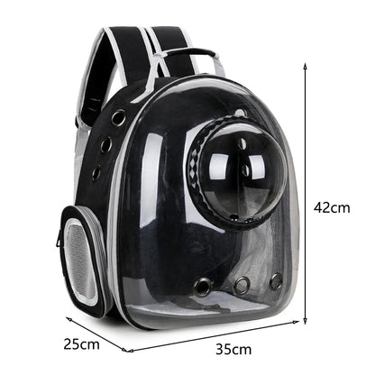 Space Capsule Pet Backpack – Transparent, Breathable (Cats & Small Dogs)
