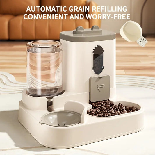 2-in-1 Automatic Pet Feeder & Water Dispenser for Cats & Small Dogs