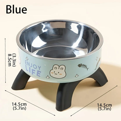 Elevated Stainless Steel Pet Bowl – Ergonomic & Non-Slip for Cats & Small Dogs