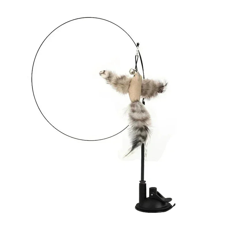 Interactive Peacock Cat Wand Toy