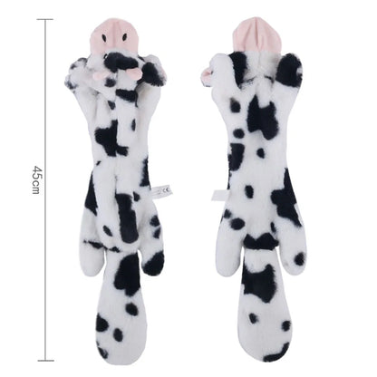 Funny Stuffingless Animal Dog Toy – Durable Plush Squeaky Chew Toy with Crinkle Sounds for Dogs & Puppies