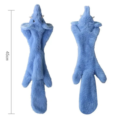 Funny Stuffingless Animal Dog Toy – Durable Plush Squeaky Chew Toy with Crinkle Sounds for Dogs & Puppies