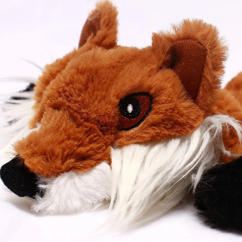Funny Stuffingless Animal Dog Toy – Durable Plush Squeaky Chew Toy with Crinkle Sounds for Dogs & Puppies