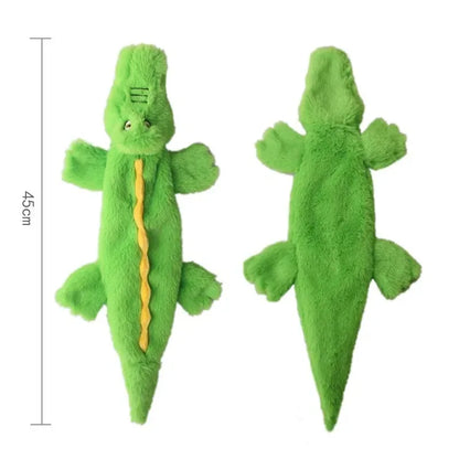 Funny Stuffingless Animal Dog Toy – Durable Plush Squeaky Chew Toy with Crinkle Sounds for Dogs & Puppies