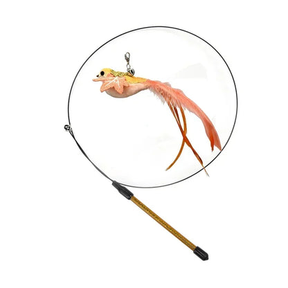 Interactive Peacock Cat Wand Toy