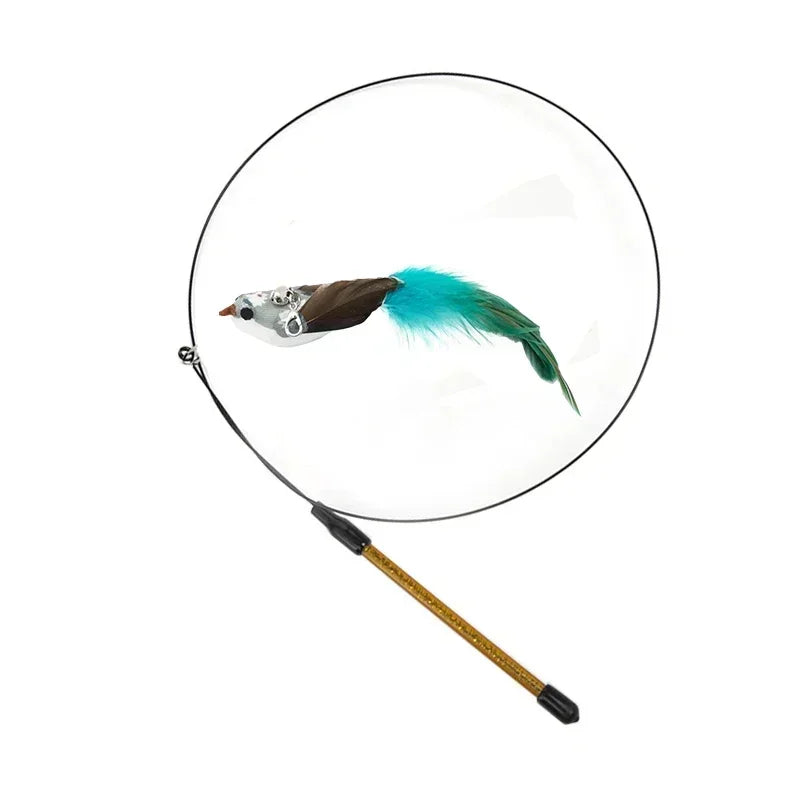 Interactive Peacock Cat Wand Toy