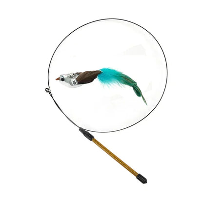 Interactive Peacock Cat Wand Toy