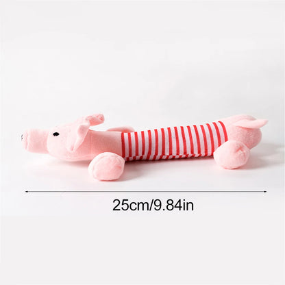 Funny Stuffingless Animal Dog Toy – Durable Plush Squeaky Chew Toy with Crinkle Sounds for Dogs & Puppies
