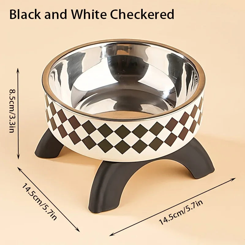 Elevated Stainless Steel Pet Bowl – Ergonomic & Non-Slip for Cats & Small Dogs