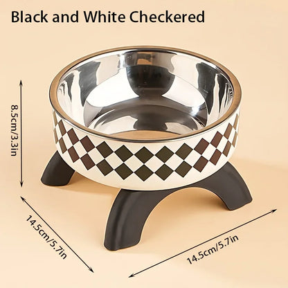 Elevated Stainless Steel Pet Bowl – Ergonomic & Non-Slip for Cats & Small Dogs