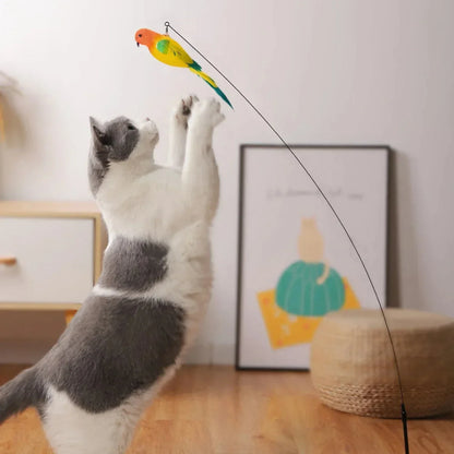 Interactive Peacock Cat Wand Toy