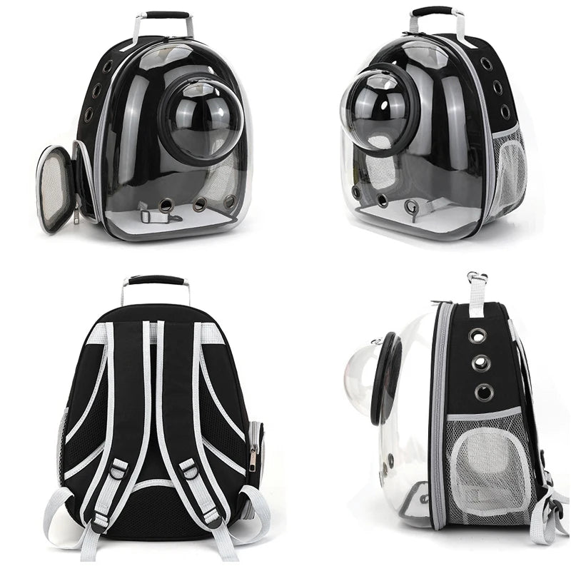 Space Capsule Pet Backpack – Transparent, Breathable (Cats & Small Dogs)