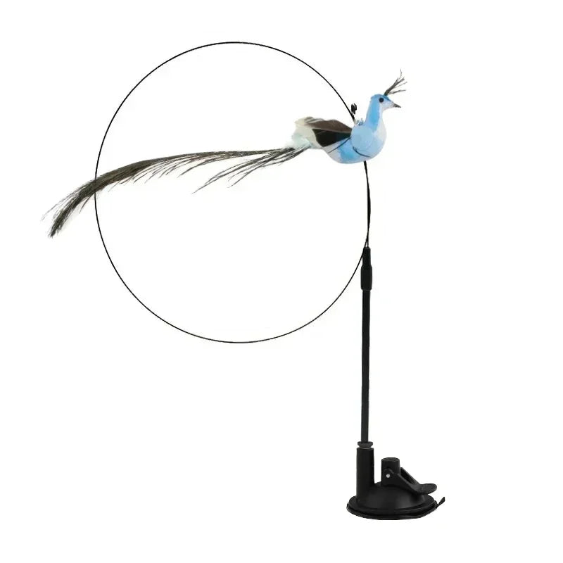 Interactive Peacock Cat Wand Toy