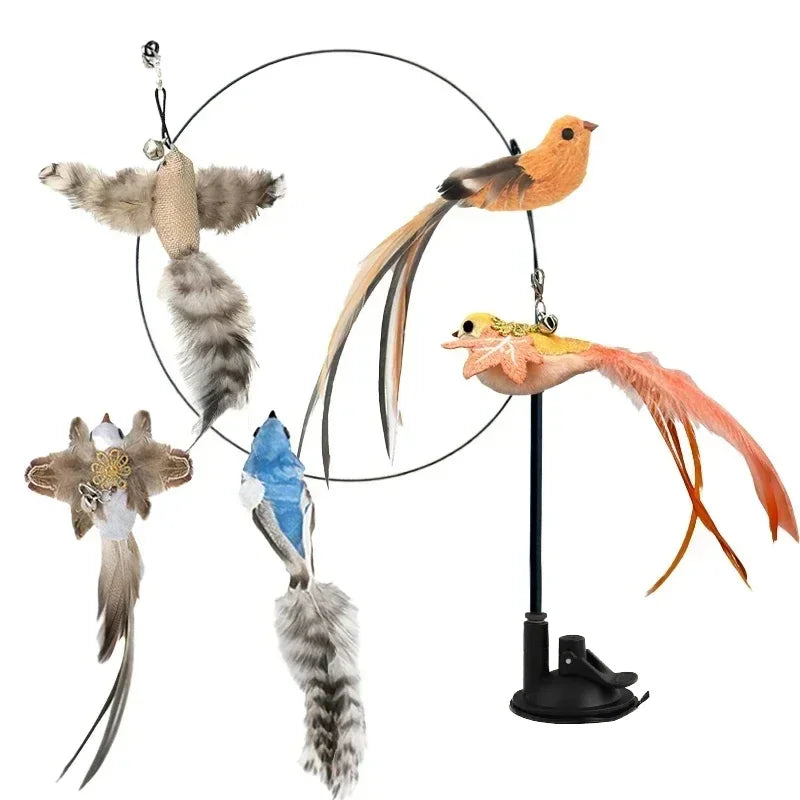Interactive Peacock Cat Wand Toy