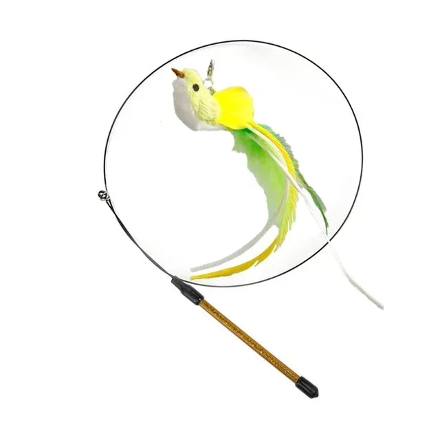 Interactive Peacock Cat Wand Toy