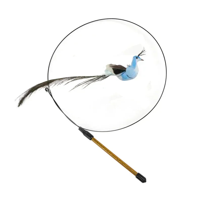 Interactive Peacock Cat Wand Toy