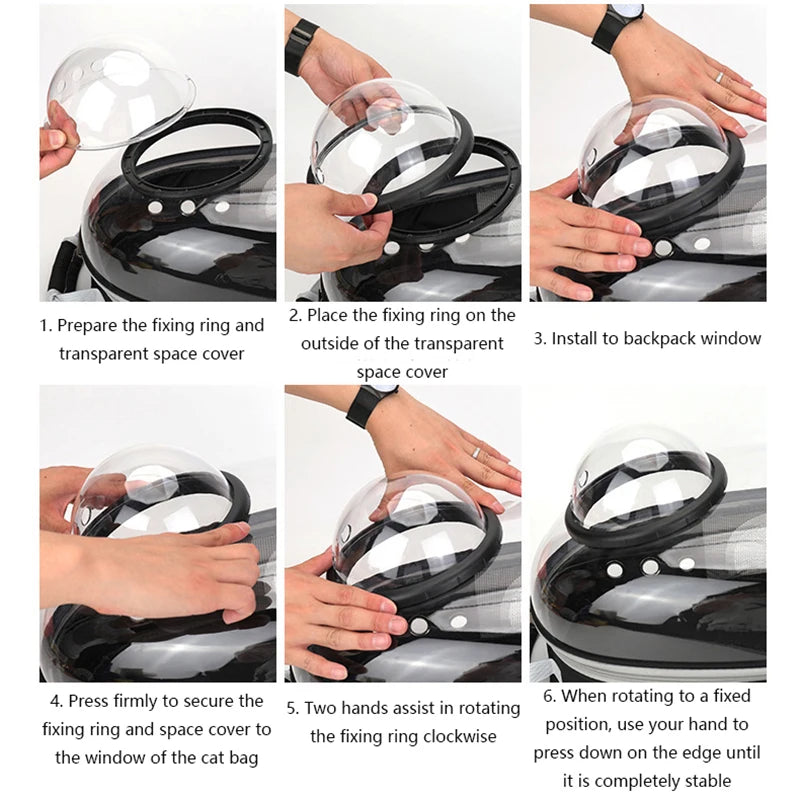 Space Capsule Pet Backpack – Transparent, Breathable (Cats & Small Dogs)