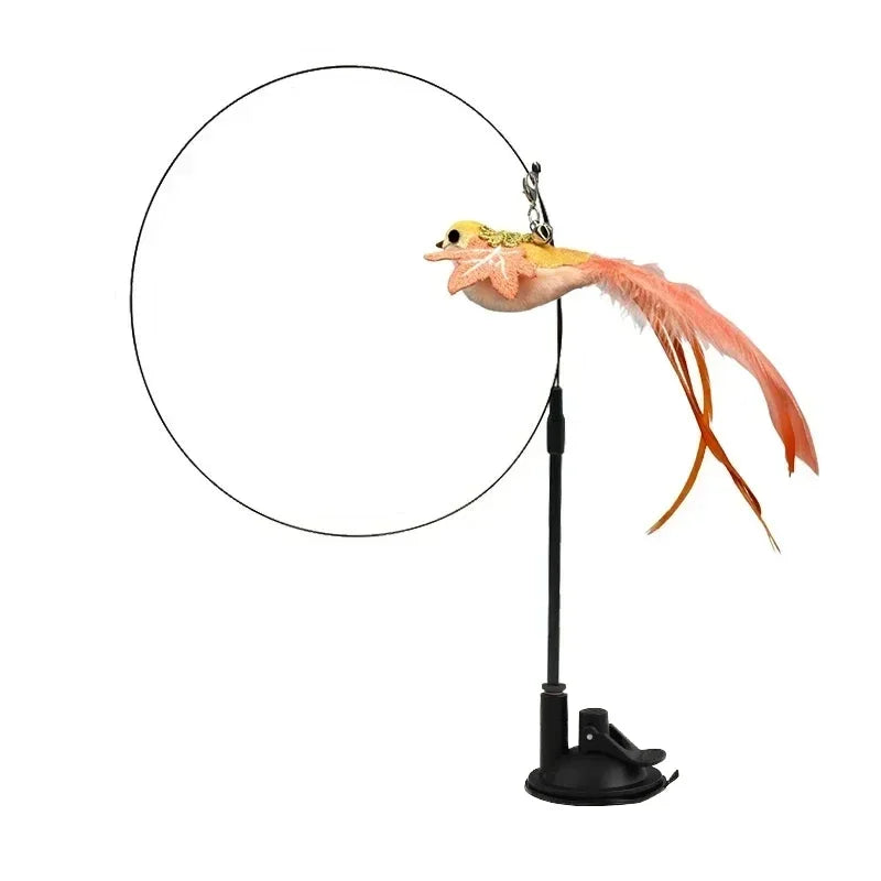 Interactive Peacock Cat Wand Toy