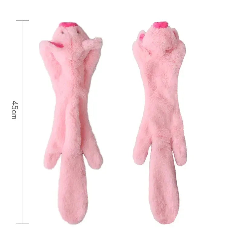 Funny Stuffingless Animal Dog Toy – Durable Plush Squeaky Chew Toy with Crinkle Sounds for Dogs & Puppies