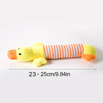 Funny Stuffingless Animal Dog Toy – Durable Plush Squeaky Chew Toy with Crinkle Sounds for Dogs & Puppies