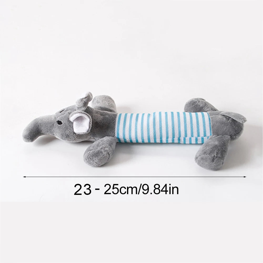 Funny Stuffingless Animal Dog Toy – Durable Plush Squeaky Chew Toy with Crinkle Sounds for Dogs & Puppies
