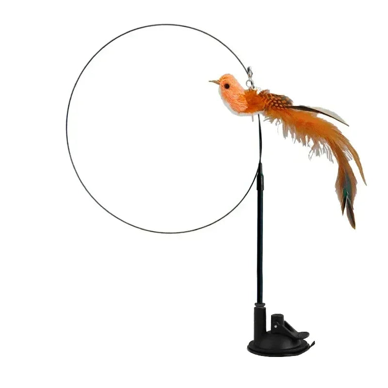 Interactive Peacock Cat Wand Toy