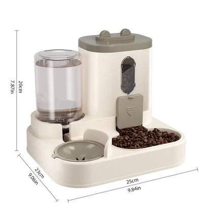 2-in-1 Automatic Pet Feeder & Water Dispenser for Cats & Small Dogs