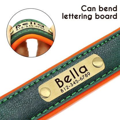 NameTag Personalized Leather Dog Collar