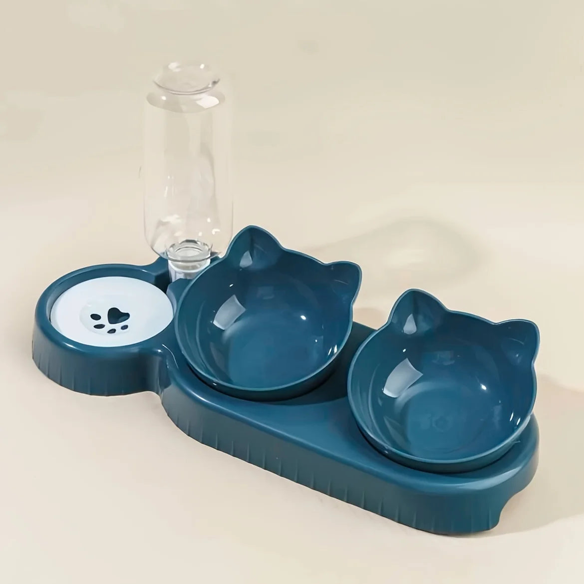 3-in-1 Tilted Cat Bowl Set – Elevated Feeding Station for Cats & Kittens