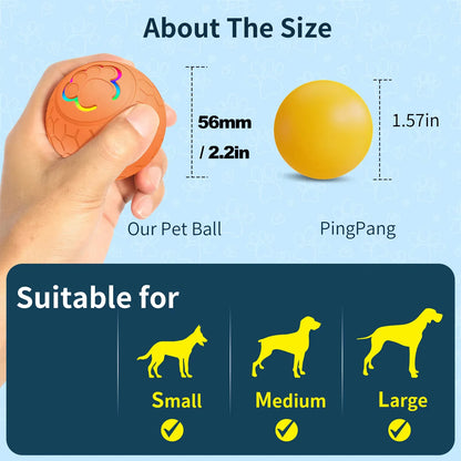 Smart Dog Toy Ball – USB Rechargeable Interactive Pet Ball with Automatic Bouncing, Rolling & RGB Lights for Dogs & Cats