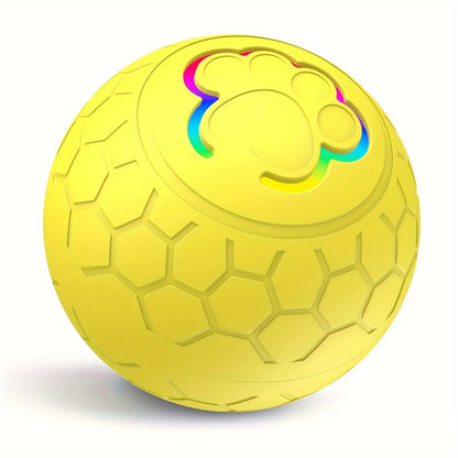 Smart Dog Toy Ball – USB Rechargeable Interactive Pet Ball with Automatic Bouncing, Rolling & RGB Lights for Dogs & Cats