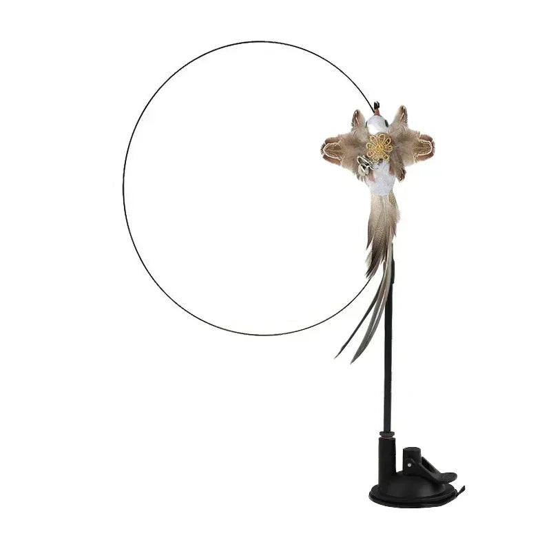Interactive Peacock Cat Wand Toy