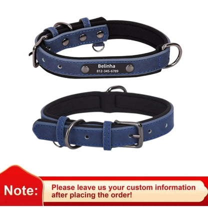 NameTag Personalized Leather Dog Collar