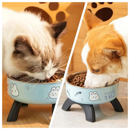 Elevated Stainless Steel Pet Bowl – Ergonomic & Non-Slip for Cats & Small Dogs