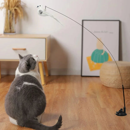 Interactive Peacock Cat Wand Toy