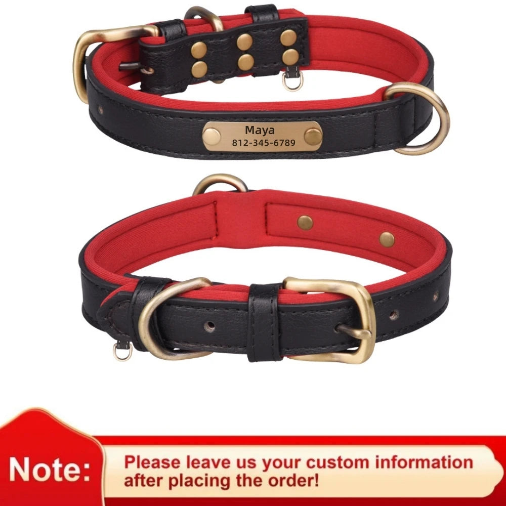 NameTag Personalized Leather Dog Collar