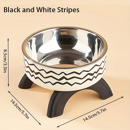 Elevated Stainless Steel Pet Bowl – Ergonomic & Non-Slip for Cats & Small Dogs