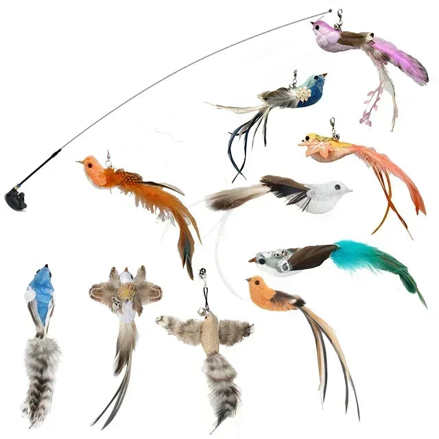 Interactive Peacock Cat Wand Toy