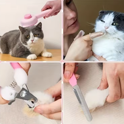 All-in-One Pet Grooming & Tick-Removal Kit (13–14 pcs) — Dogs & Cats