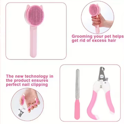 All-in-One Pet Grooming & Tick-Removal Kit (13–14 pcs) — Dogs & Cats