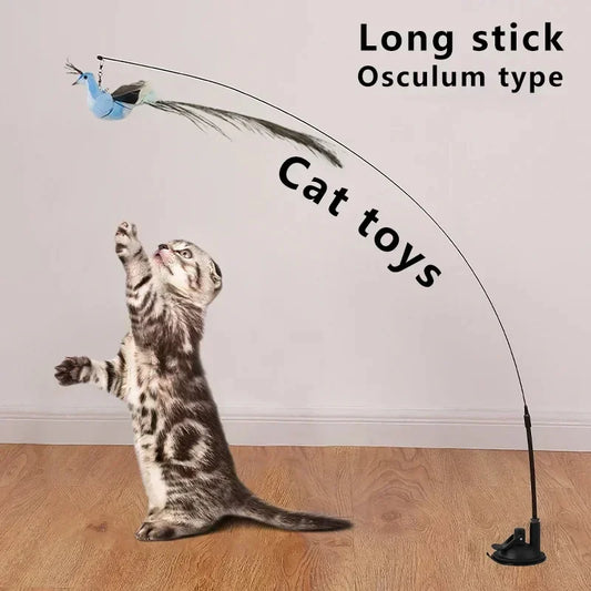 Interactive Peacock Cat Wand Toy