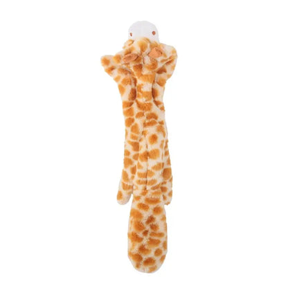 Funny Stuffingless Animal Dog Toy – Durable Plush Squeaky Chew Toy with Crinkle Sounds for Dogs & Puppies