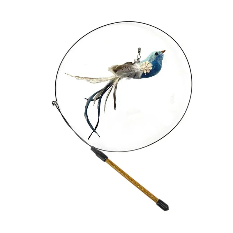 Interactive Peacock Cat Wand Toy