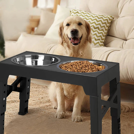 Adjustable Elevated Dog Feeder – Ergonomic Double Bowl Stand for All Breeds