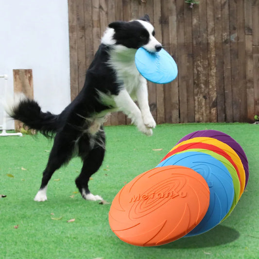 OUZEY Bite-Resistant Flying Disc – Durable Dog Toy for Outdoor Training & Interactive Play